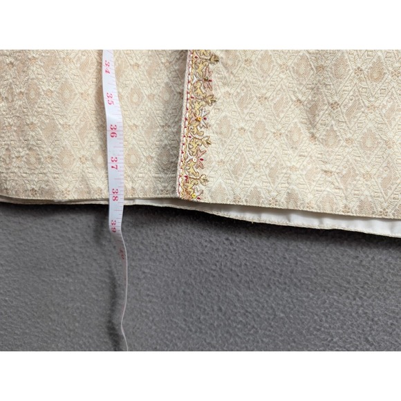 Ainit Ethnicwear Kurta Mens Elegant Cream Embroidered Indian Pakistani Size S/M? - Picture 10 of 12